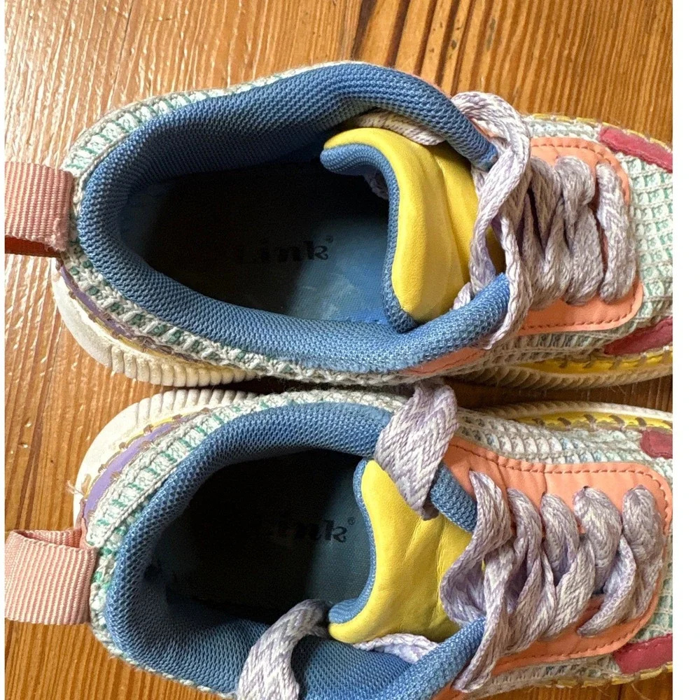 Link Platform Sneakers‎ Kids Multi-Color Woven Whipstitch Chunky SIZE 1